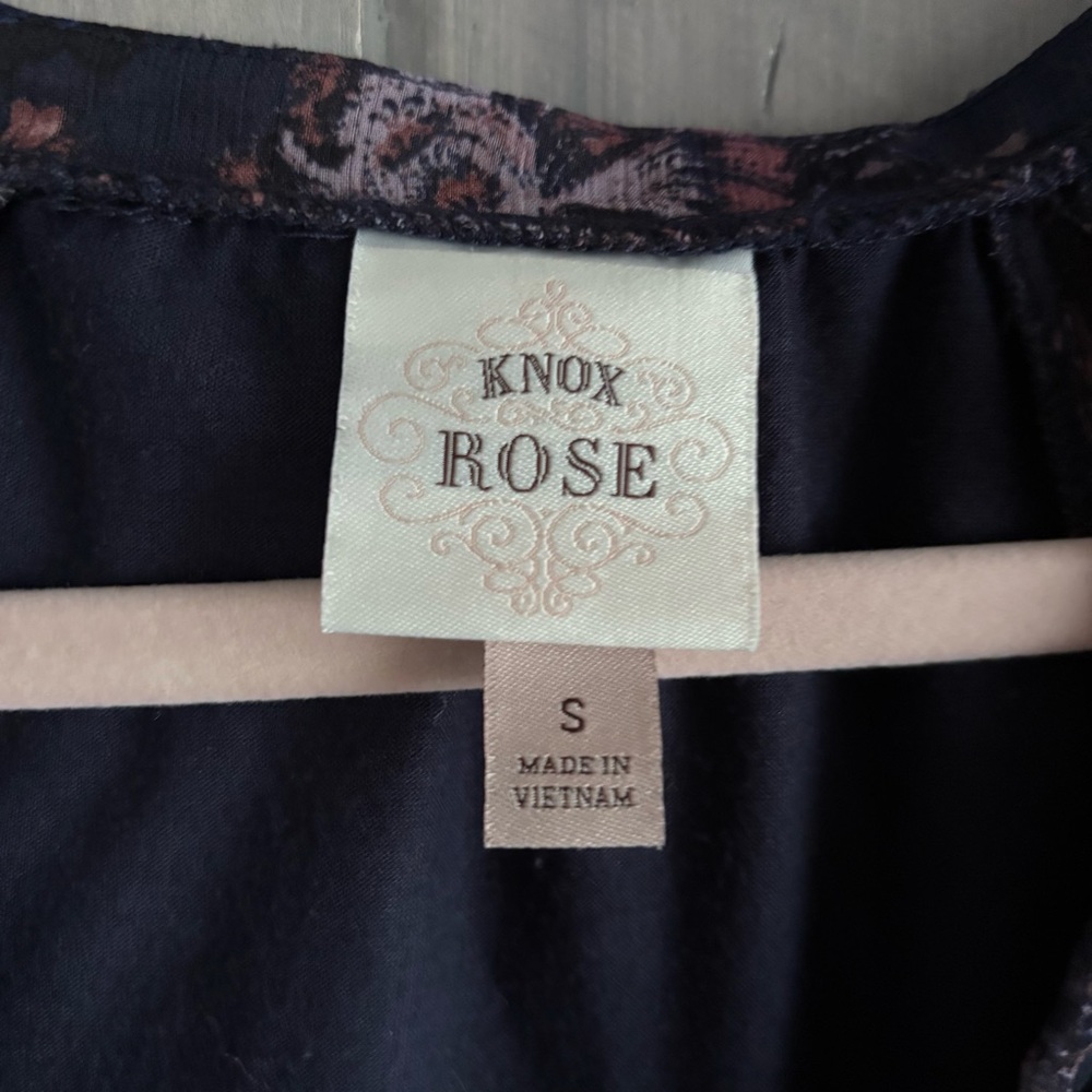 Knox Rose Floral Peasant Blouse Small Boho Cottagecore Sheer Balloon Sleeve Top - Picture 7 of 9